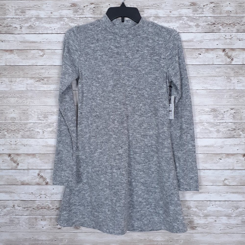 La La Land Mock Neck Dress M Heather Gray 132A